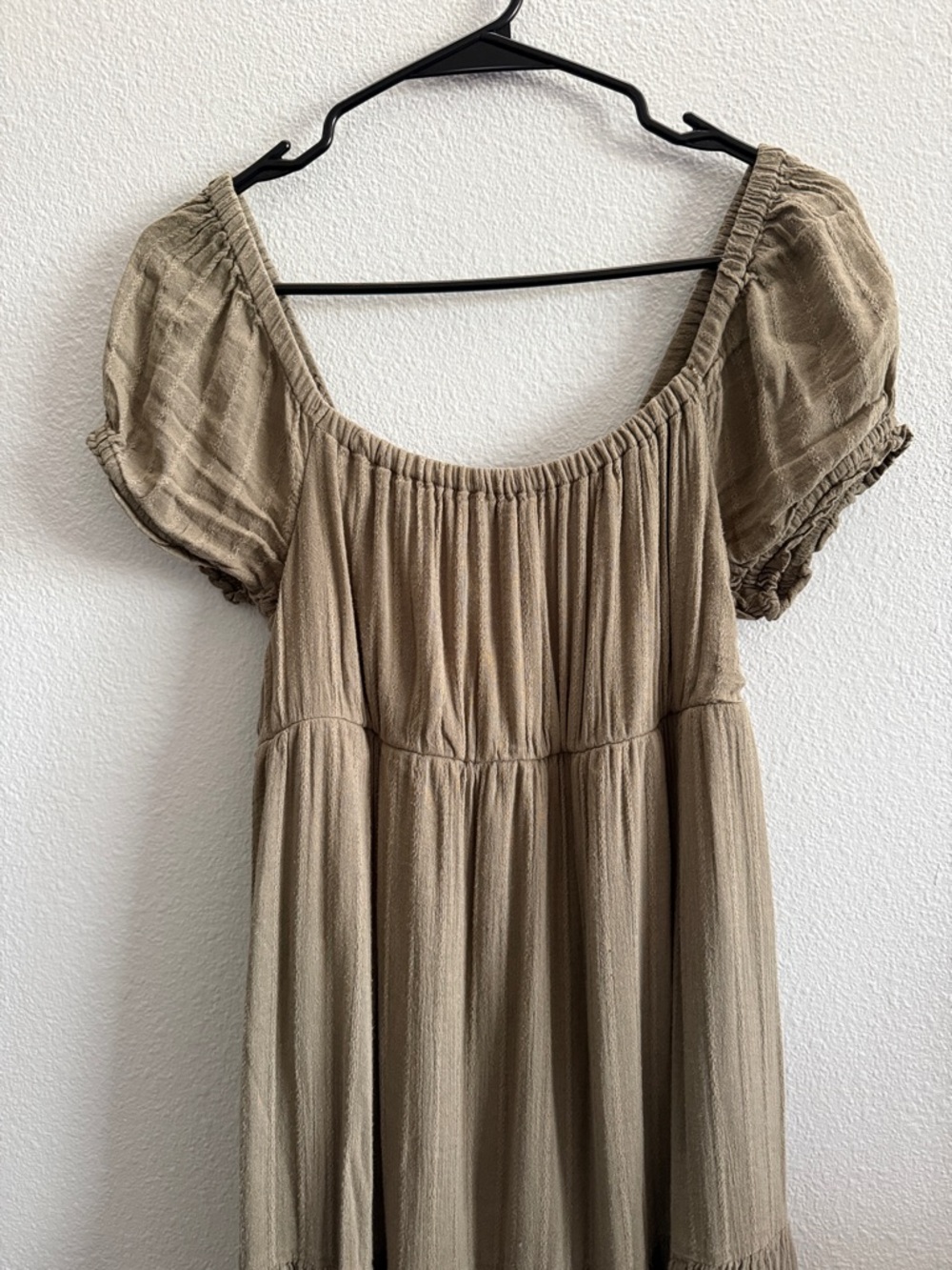 American Eagle Smocked Babydoll Maxi Dress Green Boho Cottagecore M - Picture 4 of 8